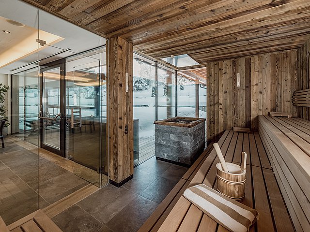 Sauna im Wellnessbereich vom Naturhotel Kitzspitz